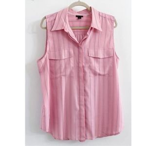 Ann Taylor Summer Bubble Gum Pink Shirt Top Size S